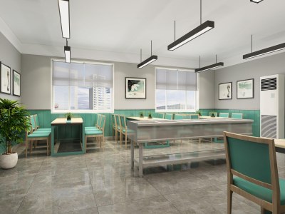 现代食堂3D模型下载